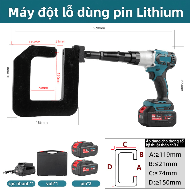 Thép hình chữ C 4-Điện-Màu xanh