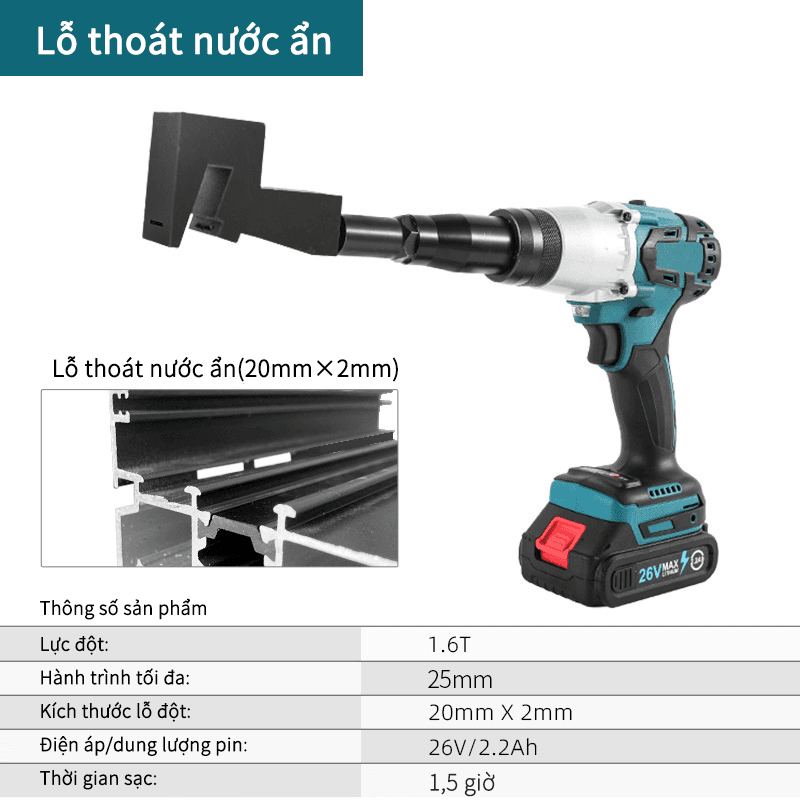Lỗ thoát nước đặt nghiêng-Điện-Màu xanh