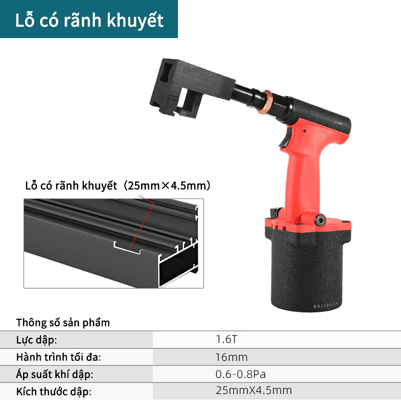 Lỗ có rãnh khuyết-Khí nén-đỏ