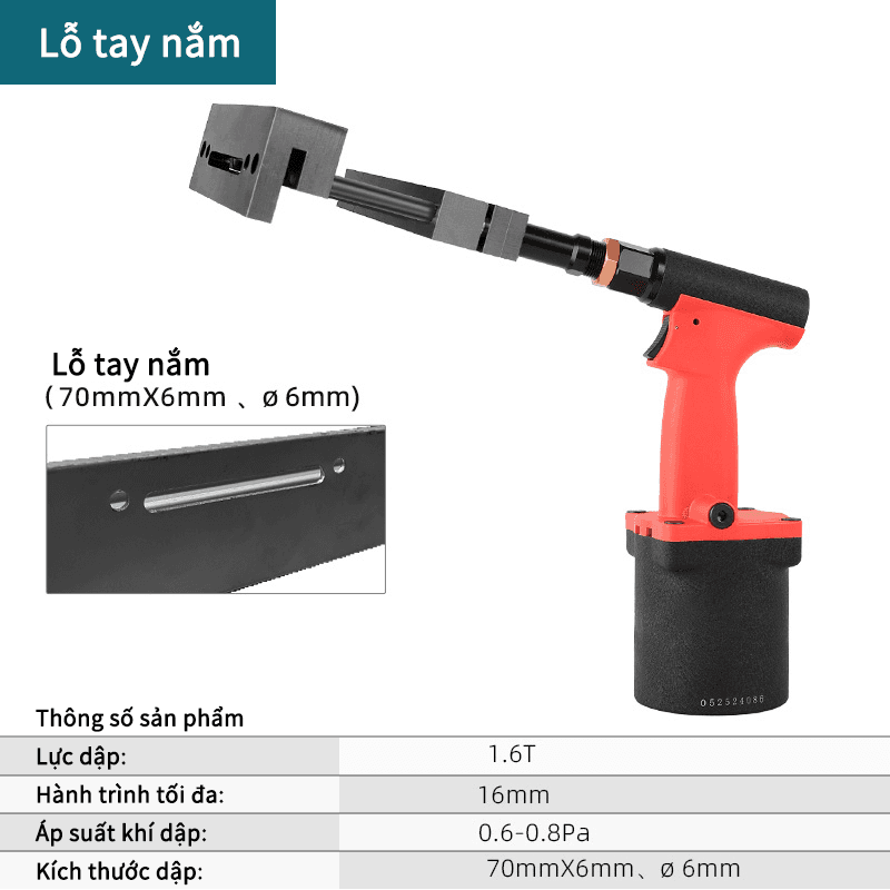 Lỗ tay nắm-Khí nén-đỏ
