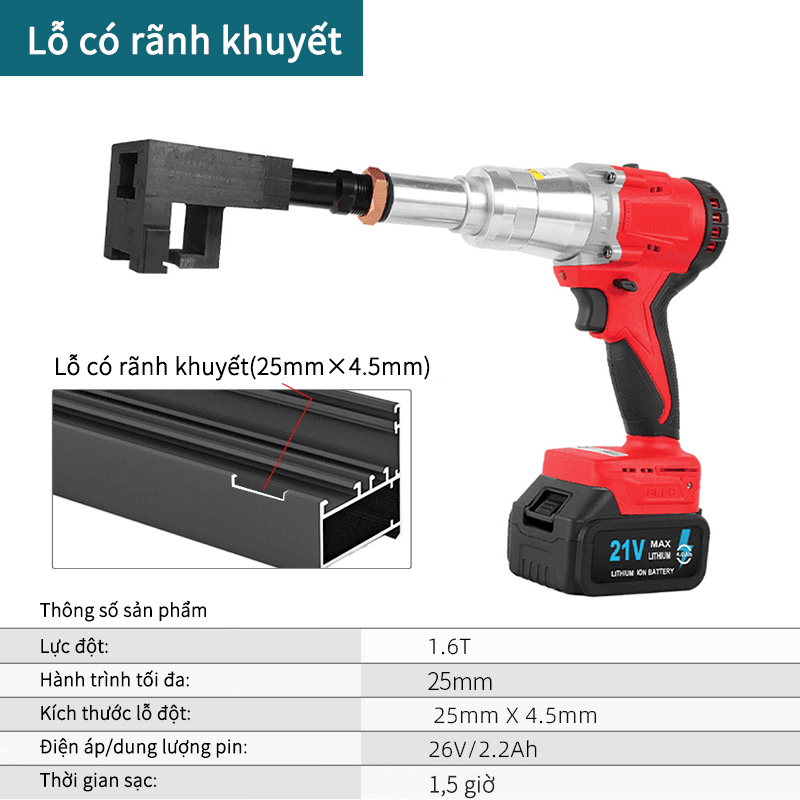 Lỗ có rãnh khuyết-Điện-màu đỏ