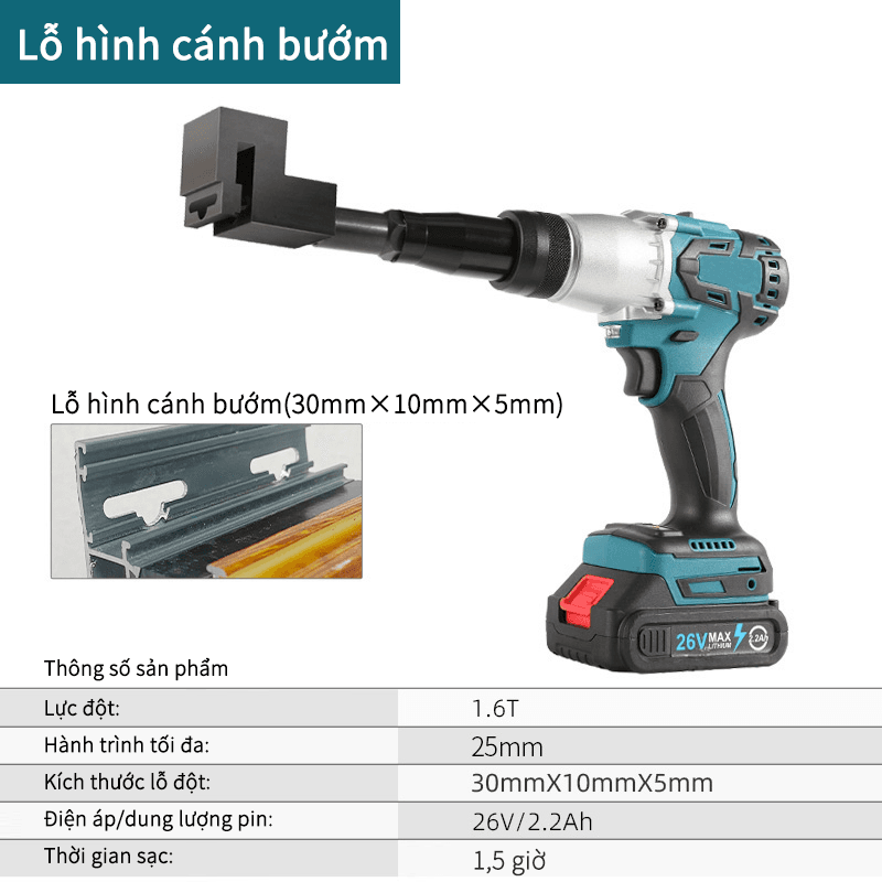Lỗ hình cánh bướm-Điện-Màu xanh