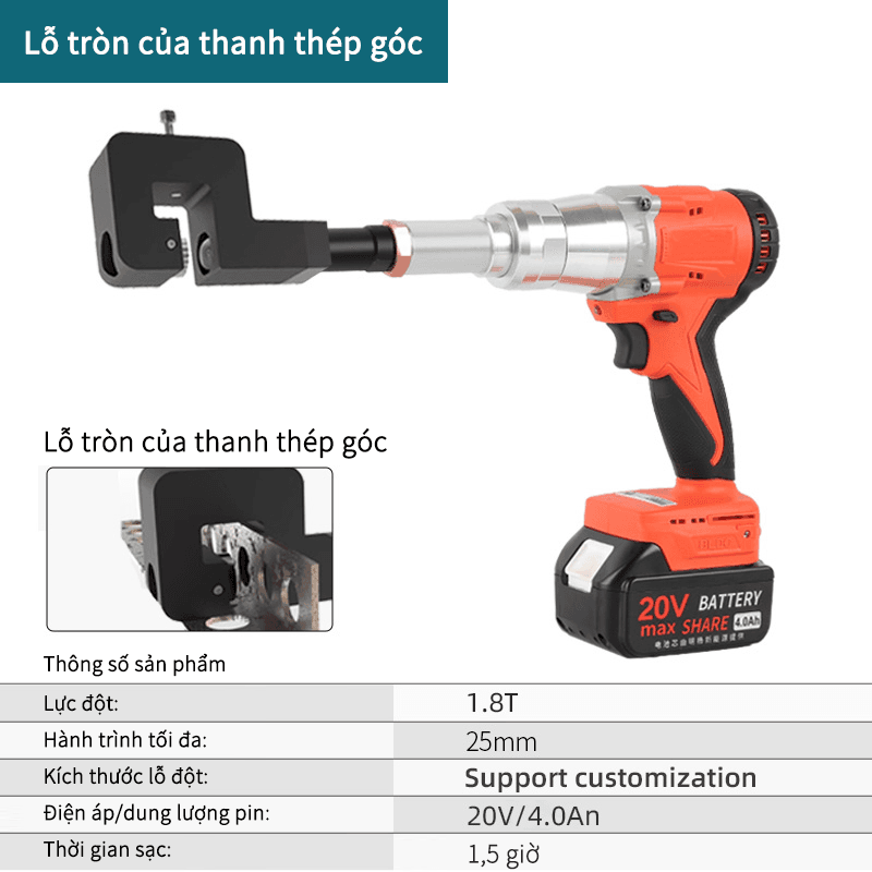 Lỗ tròn trên thanh thép góc-Điện - màu cam