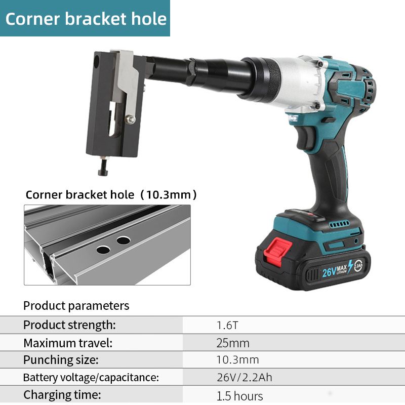 Corner bracket hole-Electric-blue