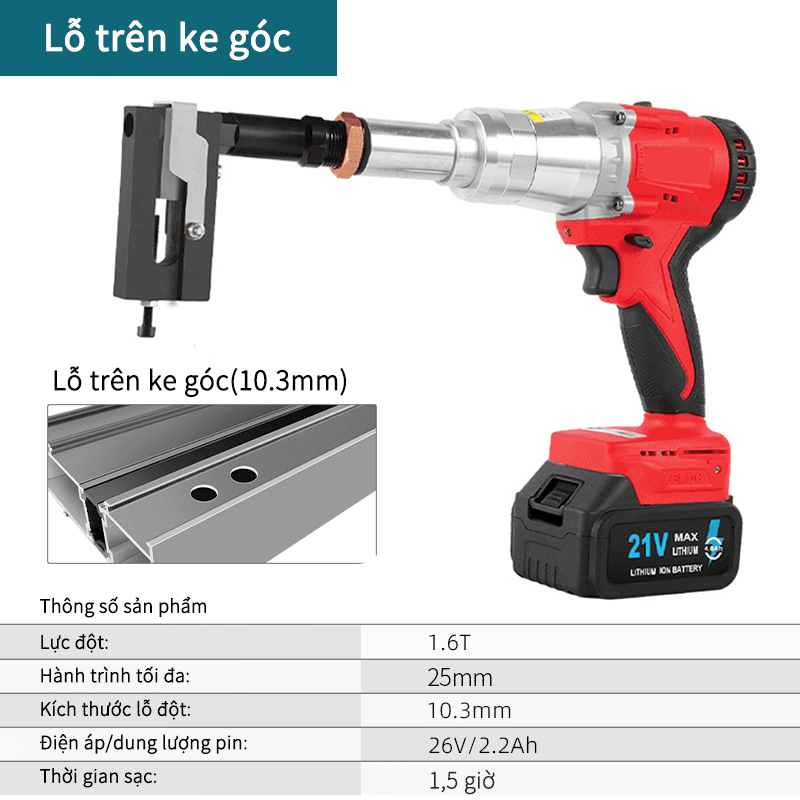 Lỗ trên ke góc-Điện-màu đỏ