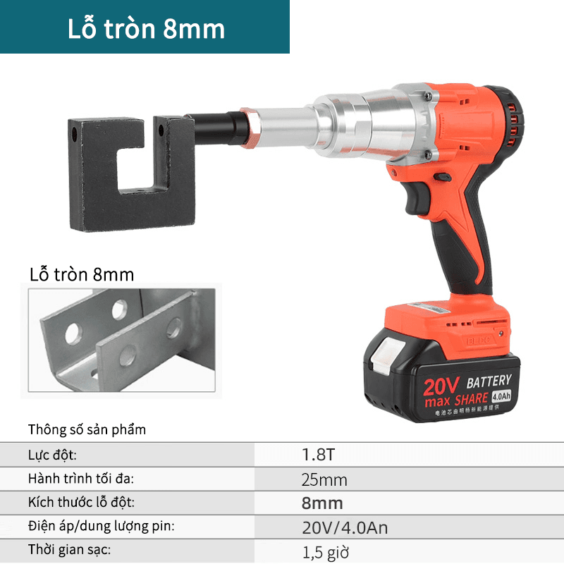 Lỗ tròn 8mm-Điện - màu cam