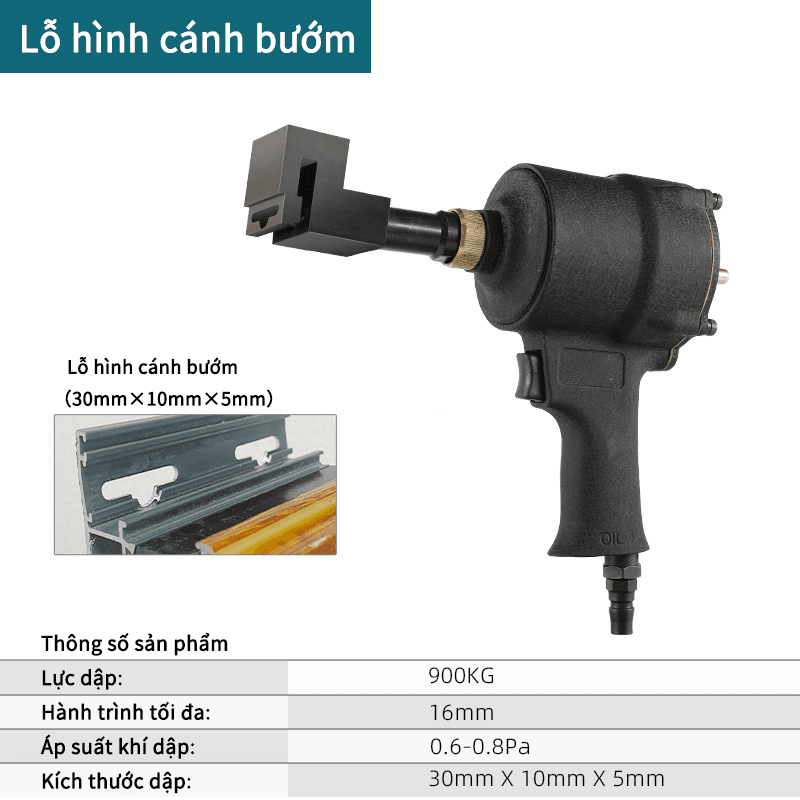 Lỗ hình cánh bướm- Loại khí nén - Màu đen