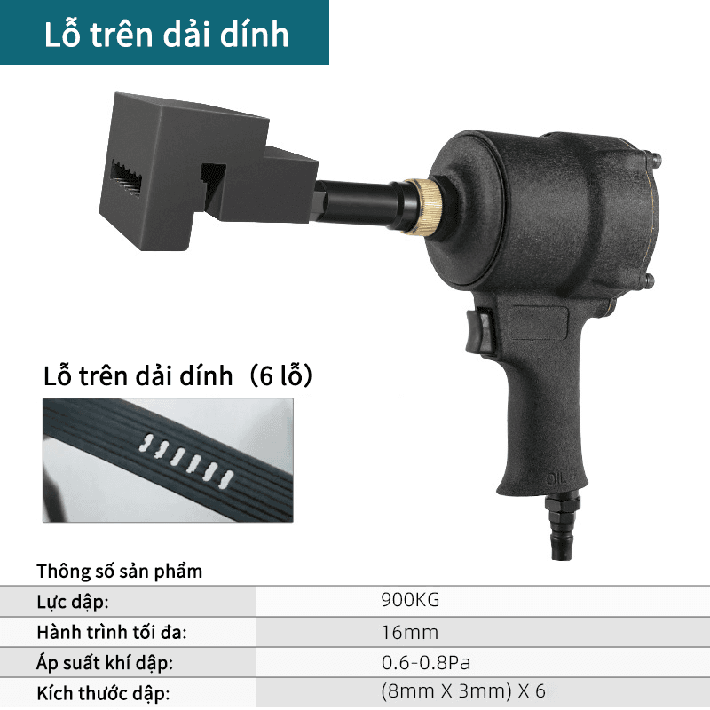 Lỗ trên dải dính- Loại khí nén - Màu đen