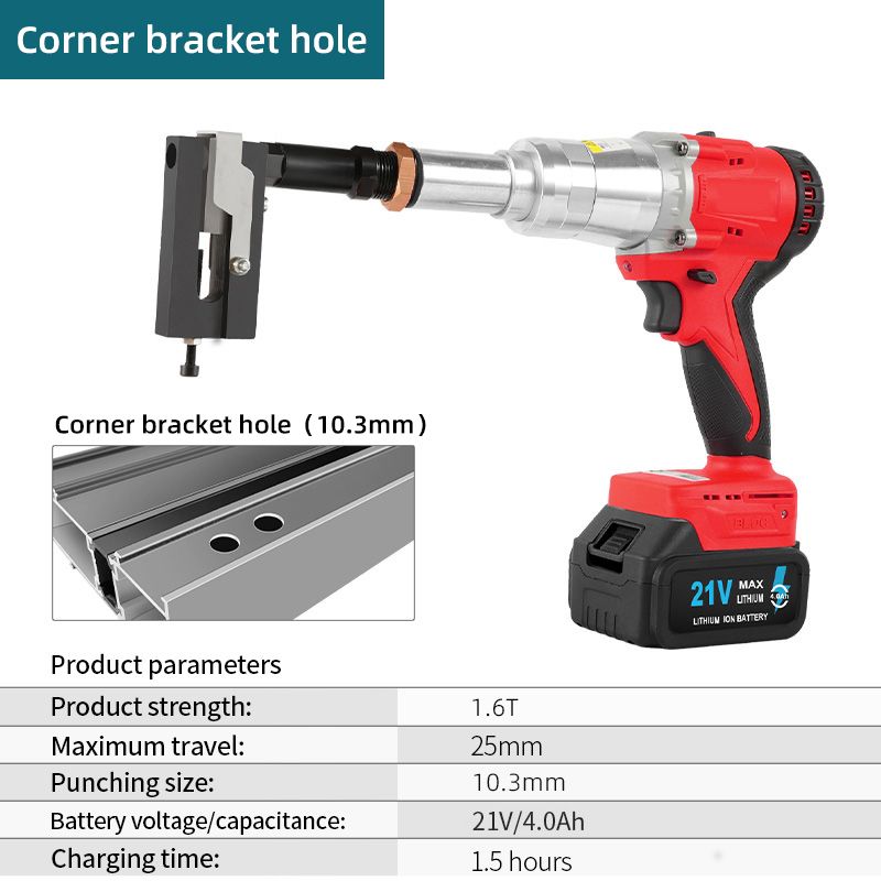 Corner bracket hole-Electric-red 1