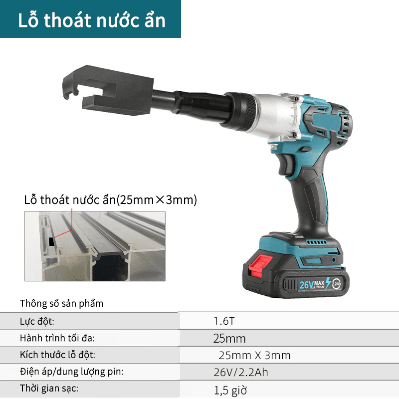 Lỗ thoát nước ẩn-Điện-Màu xanh