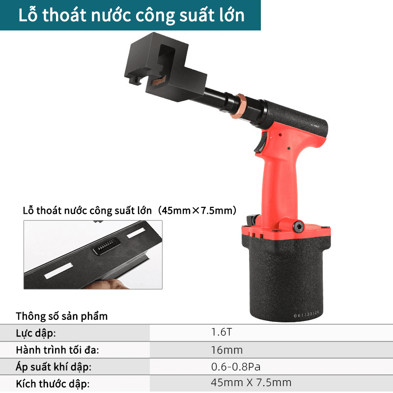 Lỗ thoát nước công suất lớn-Khí nén-đỏ