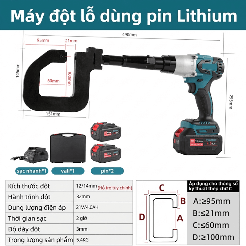 Thép hình chữ C 1-Điện-Màu xanh