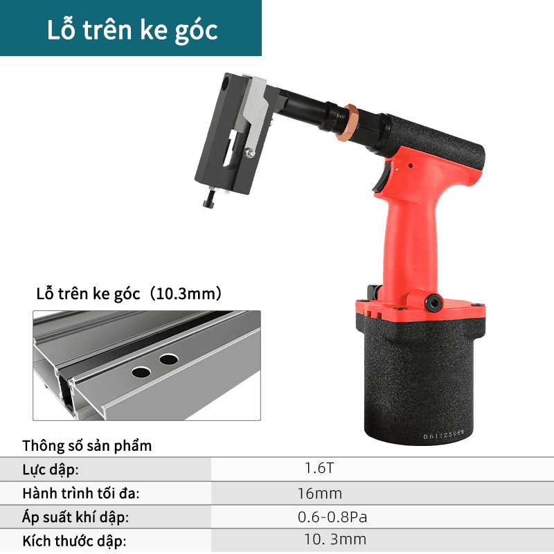 Lỗ trên ke góc-Khí nén-đỏ