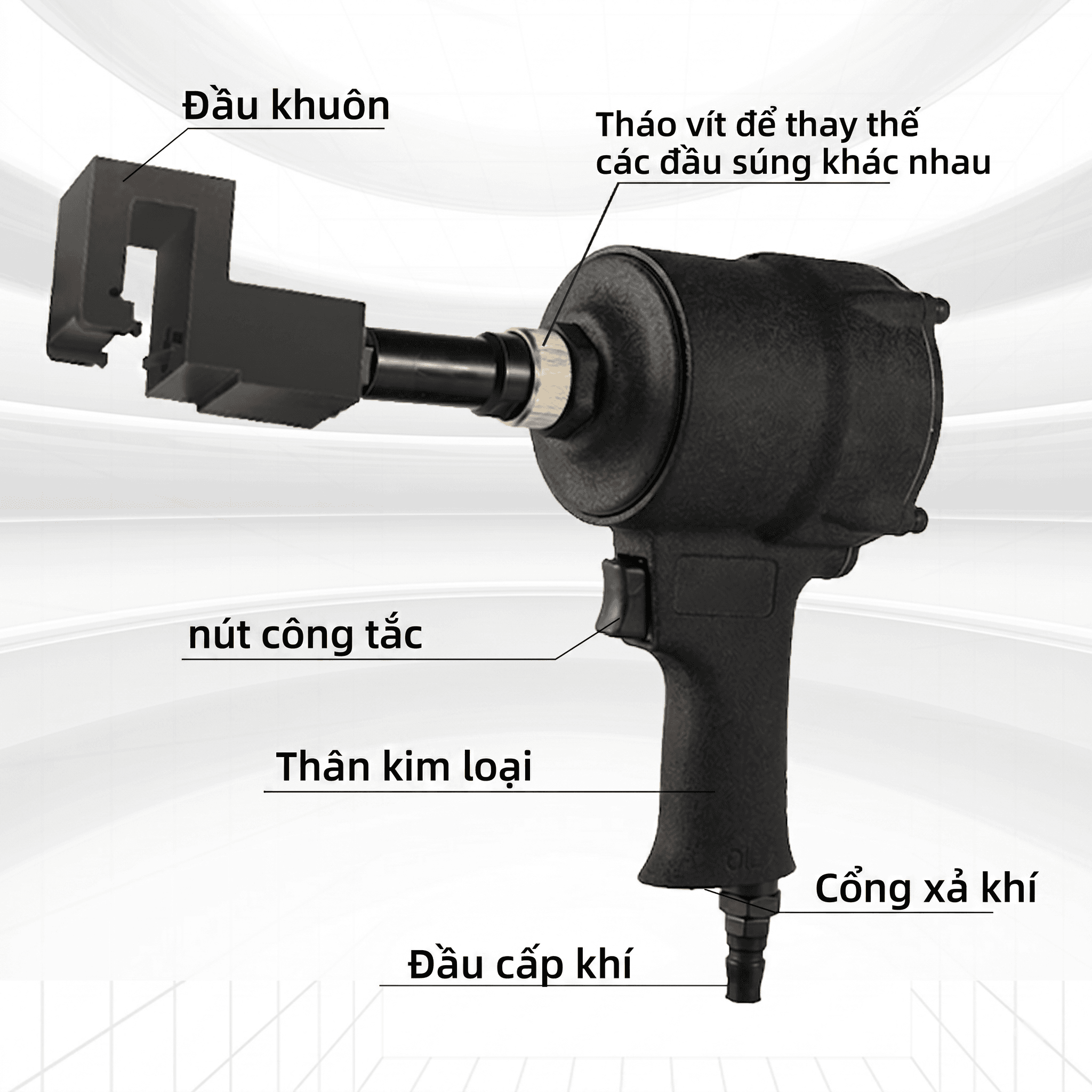 Lỗ trên ke góc có thể điều chỉnh- Loại khí nén - Màu đen thumbnail 4